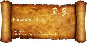 Rusznák Zita névjegykártya