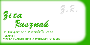 zita rusznak business card